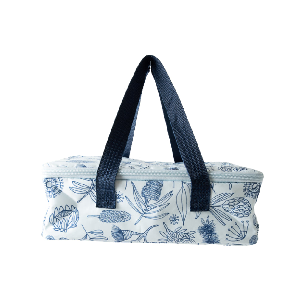 Indigo Series Zip Around Flat Lunch Bag - NATIVE SKETCH